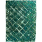 290 x 208 cm Hand-Knotted Ultra Vintage Turquoise Wool Rug
