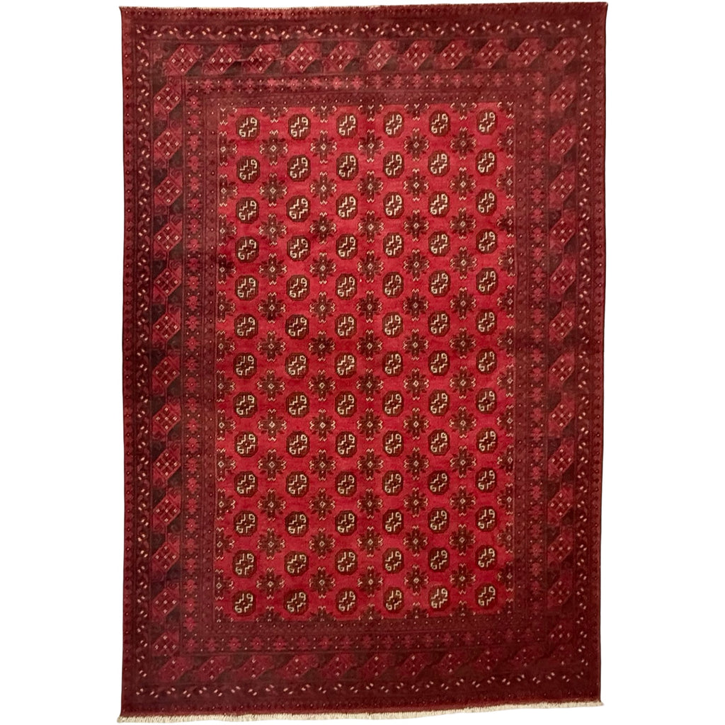 291 x 198 cm Hand-Knotted Afghan Akche Bokhara Rug