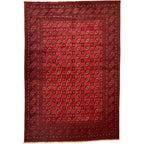 291 x 198 cm Hand-Knotted Afghan Akche Bokhara Rug