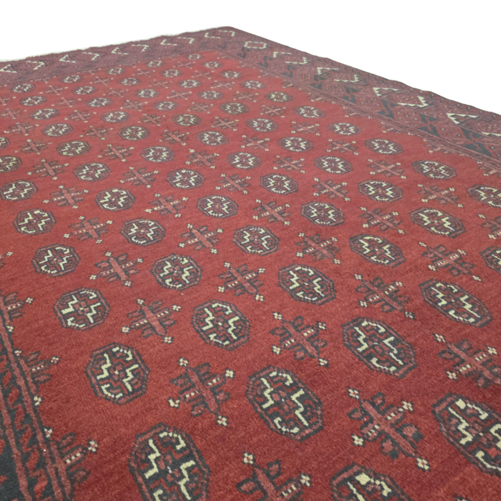292 x 196 cm Hand-Woven Red Afghan Akche