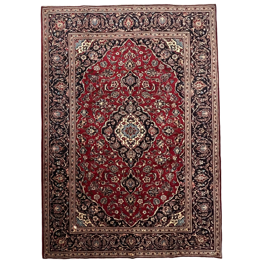 293 x 200 cm Hand-Knotted Persian Kashan Wool Rug