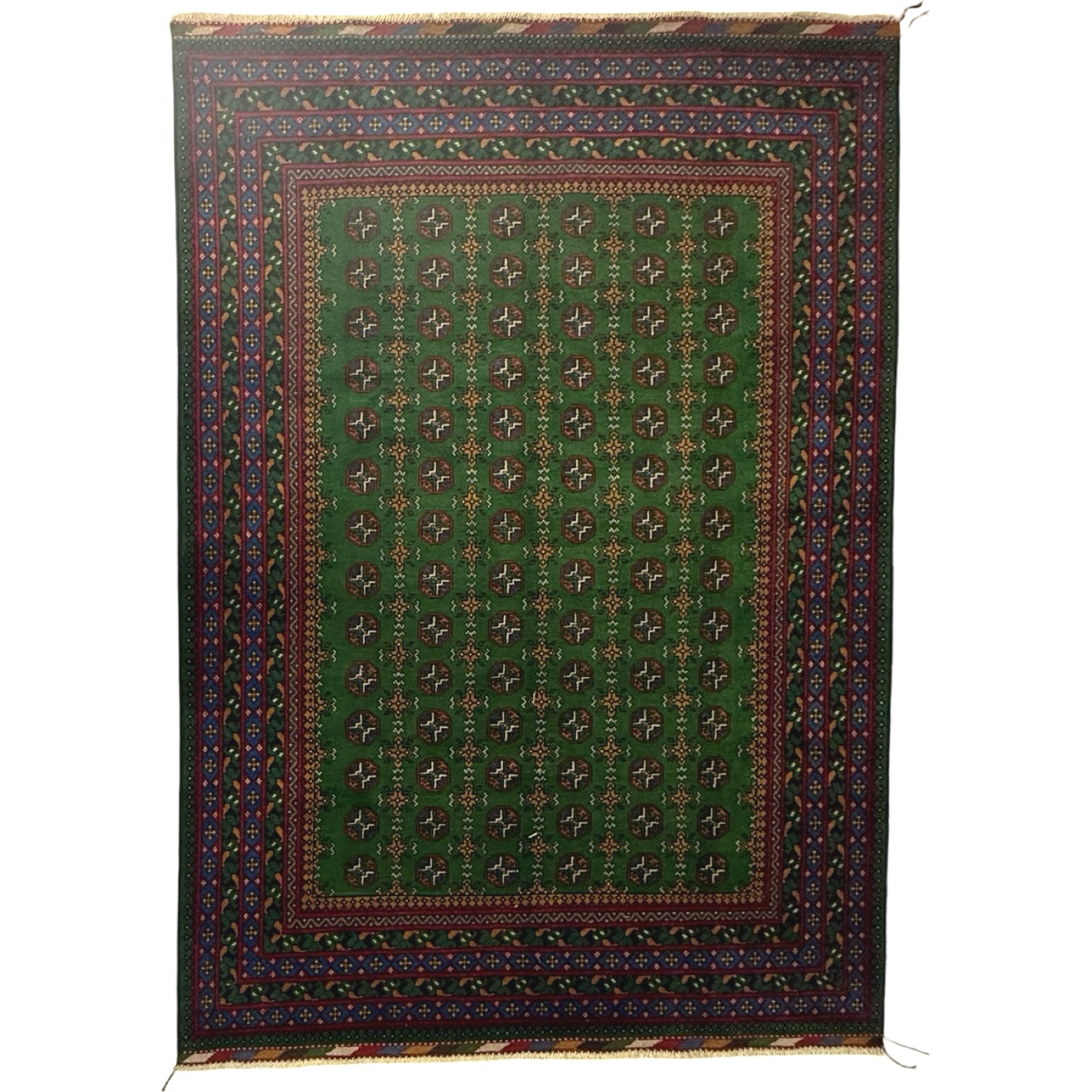 294 x 204 cm Hand-Knotted Afghan Akche Bokhara Geometric Rug