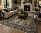 295 x 193 cm Hand-Knotted Persian Nain Ivory Wool Rug