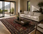 295 x 195 cm Hand-Knotted Persian Floral Mashad Wool Rug
