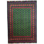 295 x 199 cm Hand-Knotted Afghan Akche Bokhara Geometric Rug