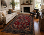 295 x 200 cm Hand-Knotted Persian Kashan Medallion Rug