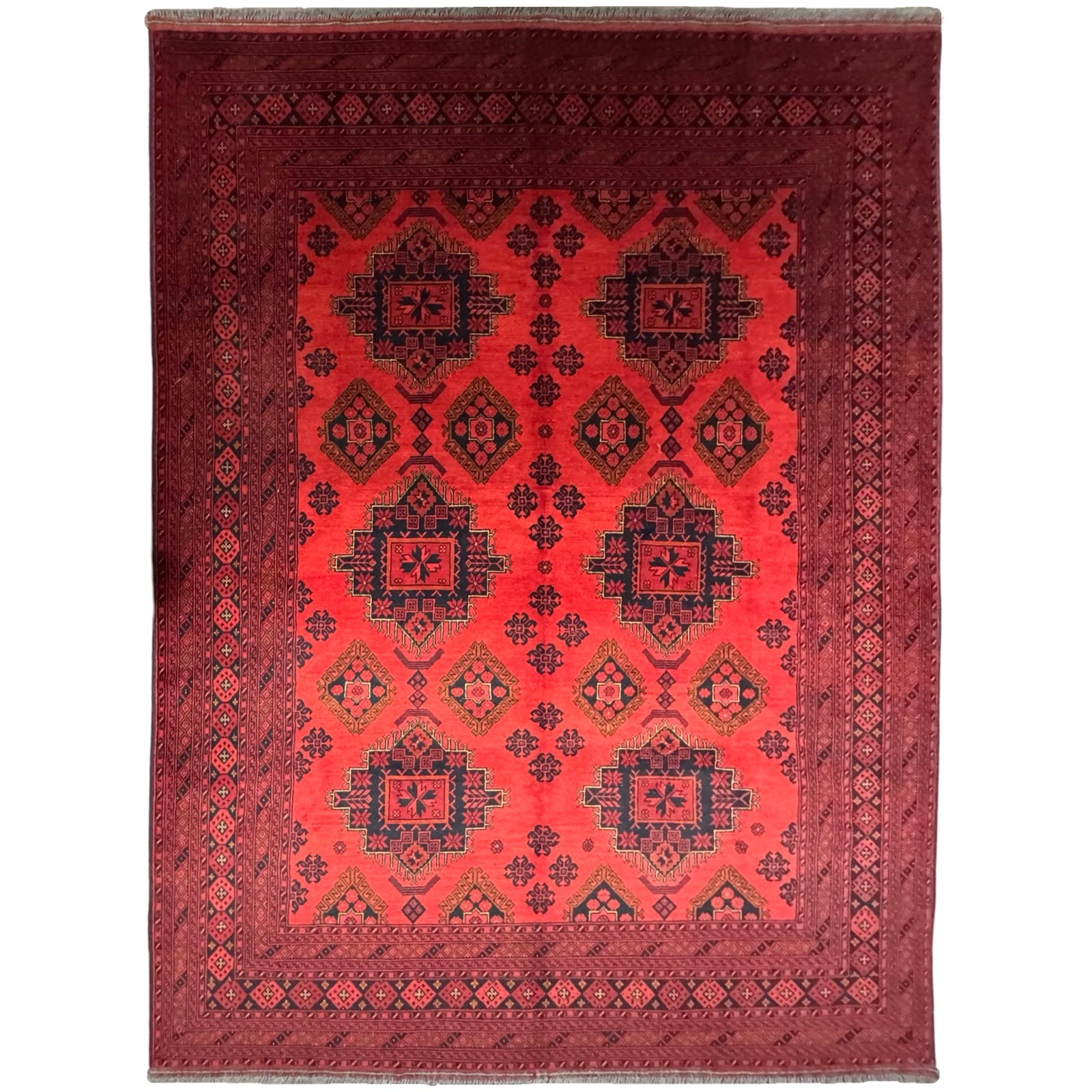 297 x 193 cm Hand-Knotted Afghan Khal Mohammadi Turkmen Rug