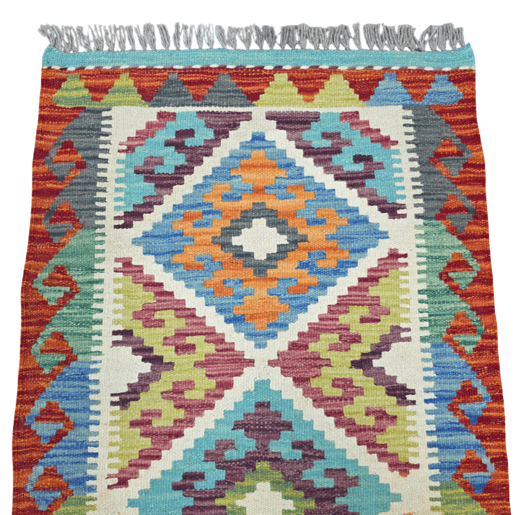 90 x 60 cm Hand-Woven Afghan Kilim Rug