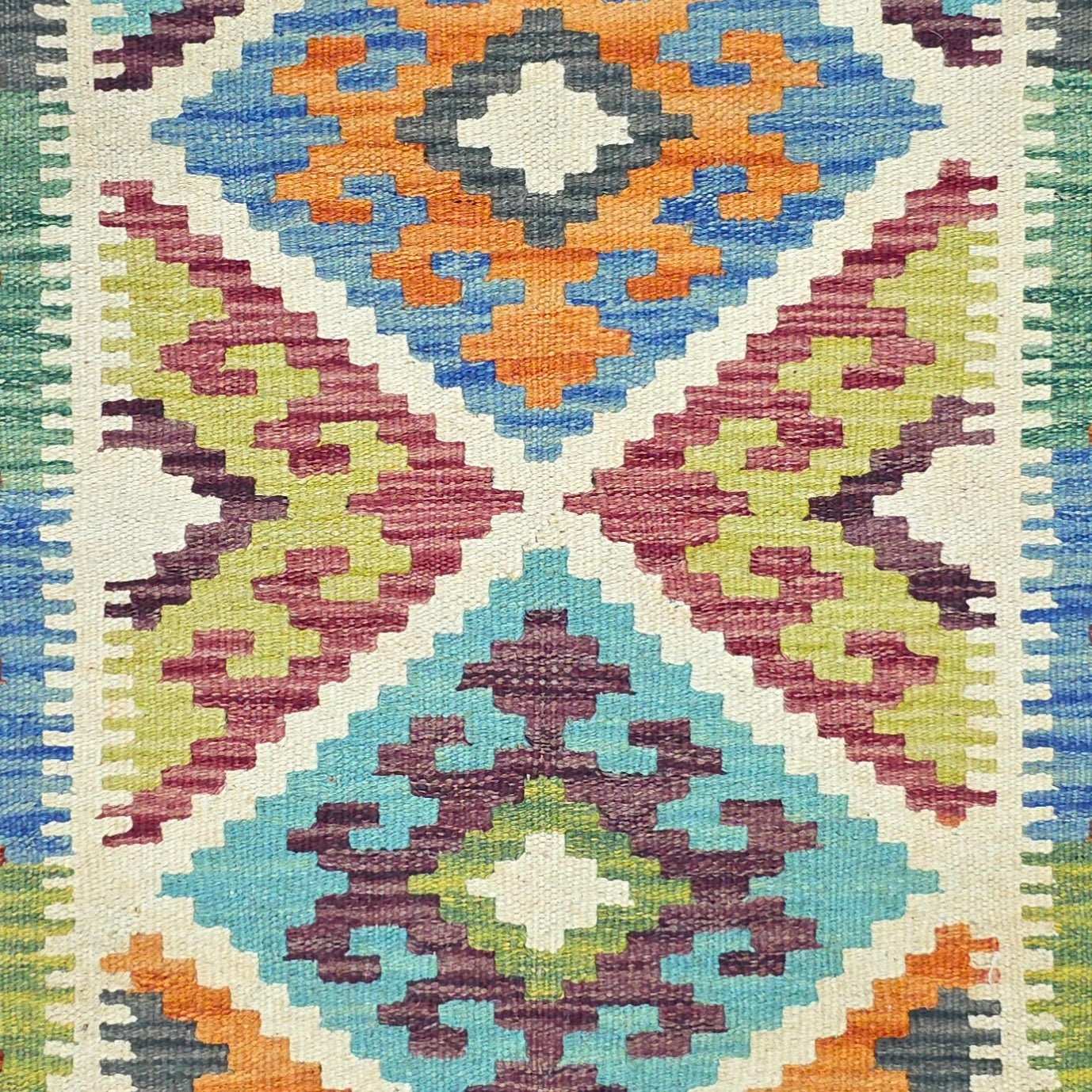 90 x 60 cm Hand-Woven Afghan Kilim Rug