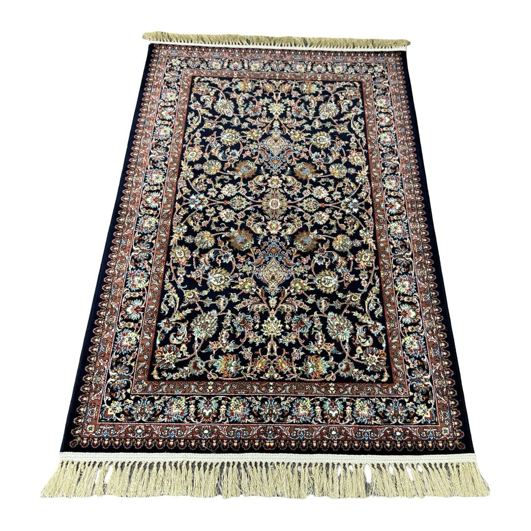 Black and gold Persian rug detail