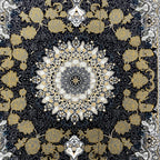 Grey and gold Persian rug detail