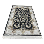 Ivory and charcoal Persian rug detail