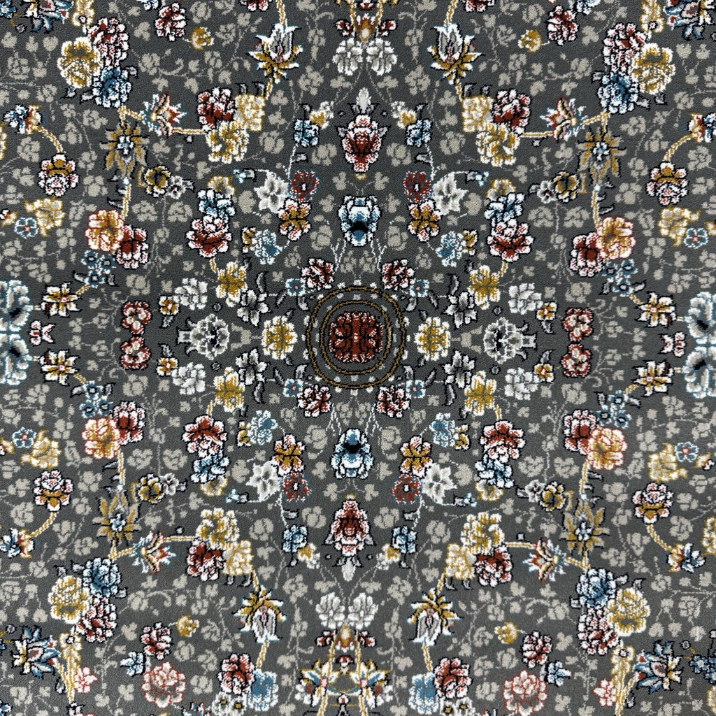 Midnight blossom traditional rug detail