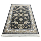Regal bloom grey and ivory rug detail