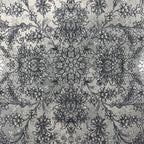 Grey Persian floral rug detail