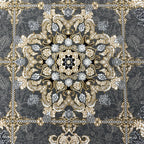 Gold and grey medallion rug detail