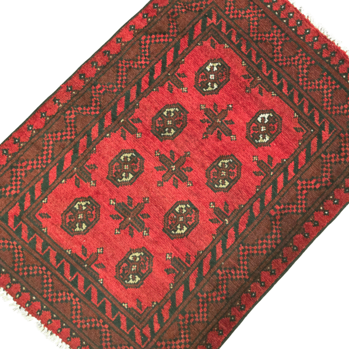 120 x 86 cm Hand-Woven Red Afghan Akche