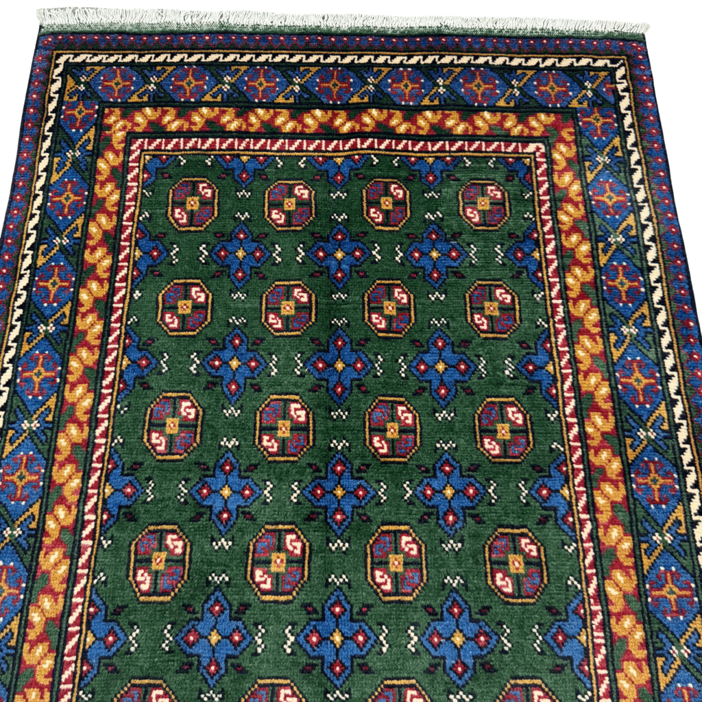 189 x 119 cm Hand-Knotted Afghan Akche Tribal Rug
