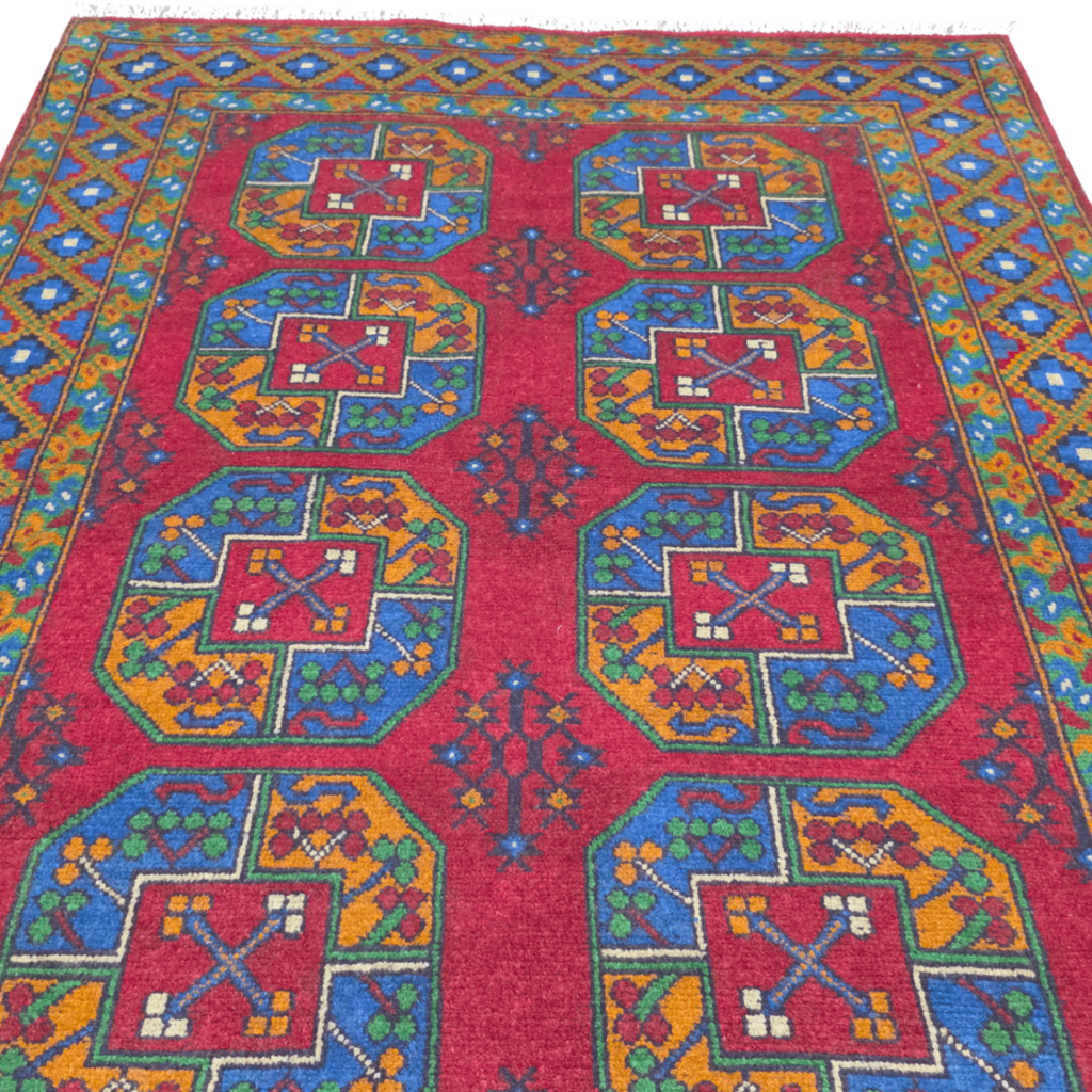 200 x 145 cm Hand-Woven Afghan Akche Rug
