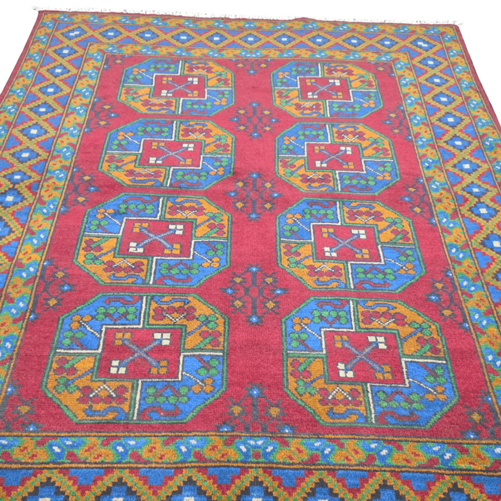 200 x 145 cm Hand-Woven Afghan Akche Rug