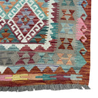 215 × 152 cm Hand-Woven Afghan Kilim Rug – Wool Flatweave