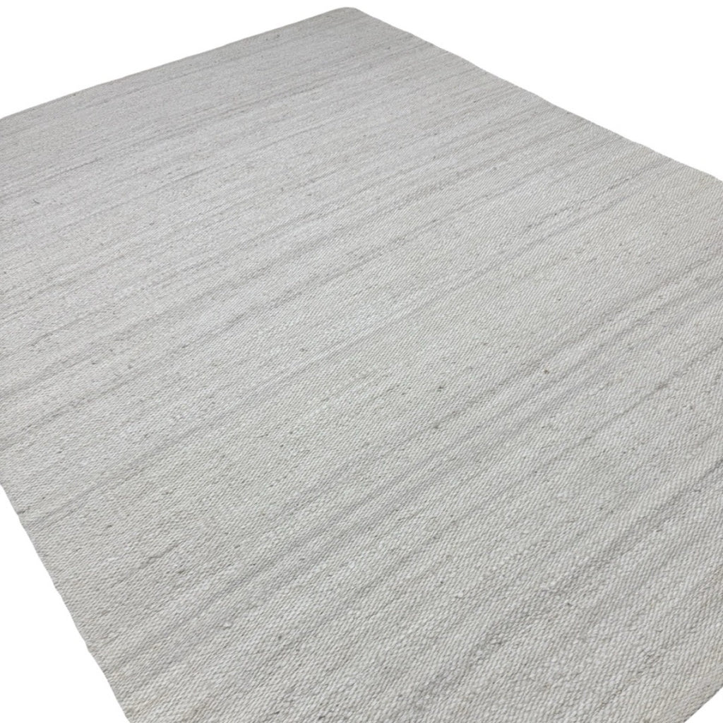 272 x 203 cm Handwoven Jute Rug – Natural White Textured Design