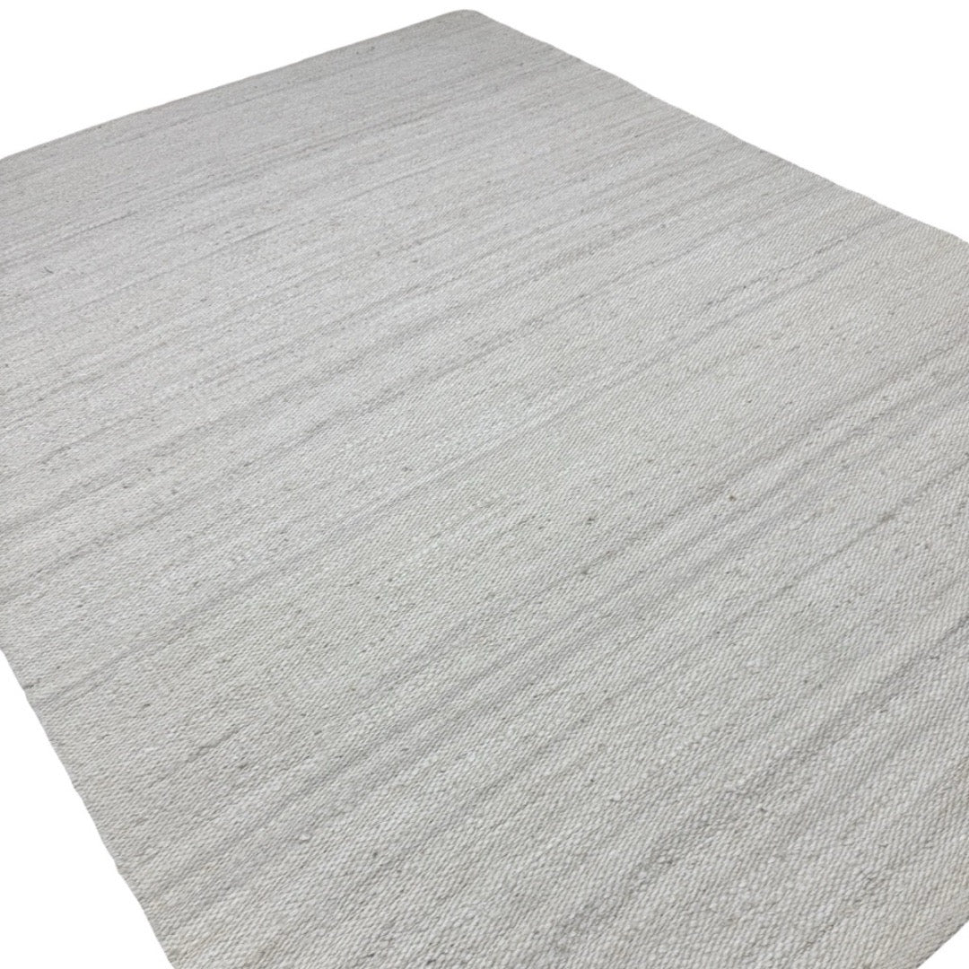 272 x 203 cm Handwoven Jute Rug – Natural White Textured Design