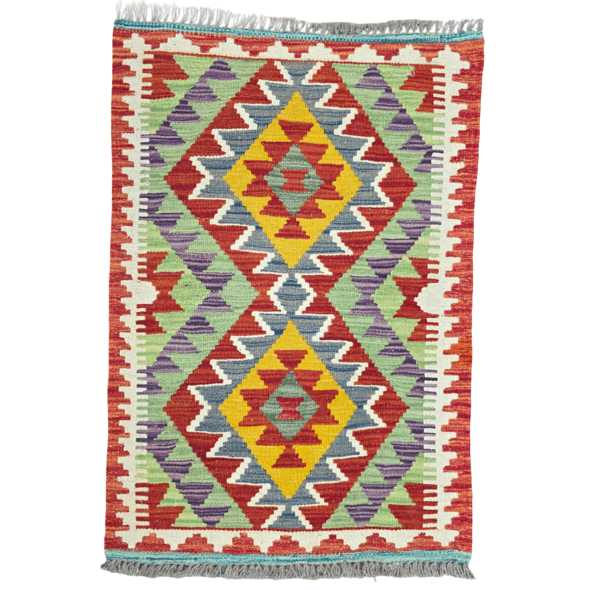 90 x 60 cm Hand-Woven Afghan Kilim Rug