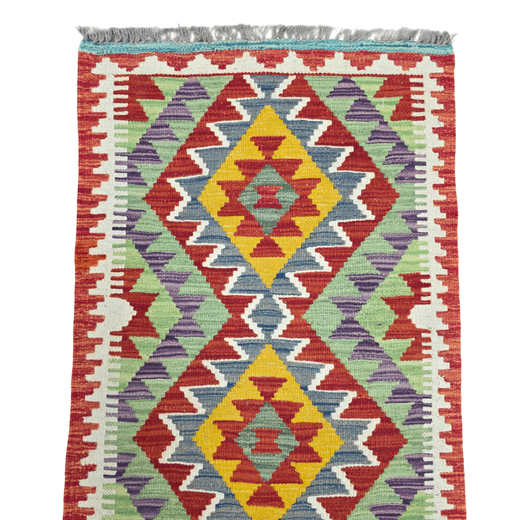 90 x 60 cm Hand-Woven Afghan Kilim Rug