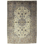 300 x 207 cm Hand-Knotted Persian Kashan Cream Rug