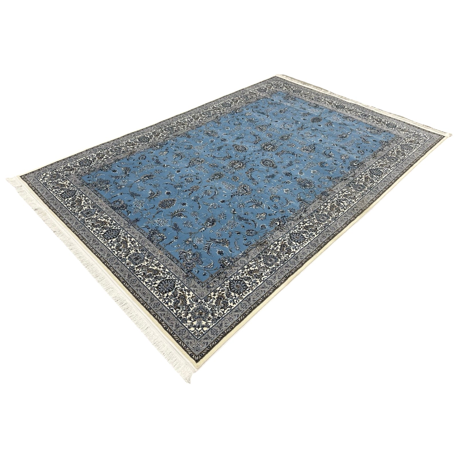 300 x 200 cm Persian Nain All-Over Floral Machine-Made Rug