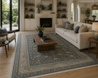 300 x 200 cm Machine-Made Persian Floral Grey & Gold Rug