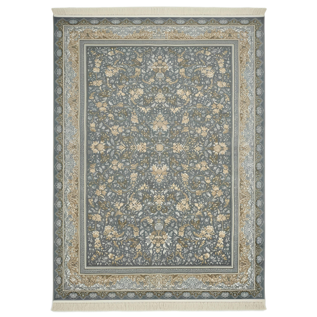 300 x 200 cm Machine-Made Persian Floral Grey & Gold Rug