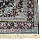 300 x 200 cm Persian Anthracite Kashan Rug, Floral Medallion