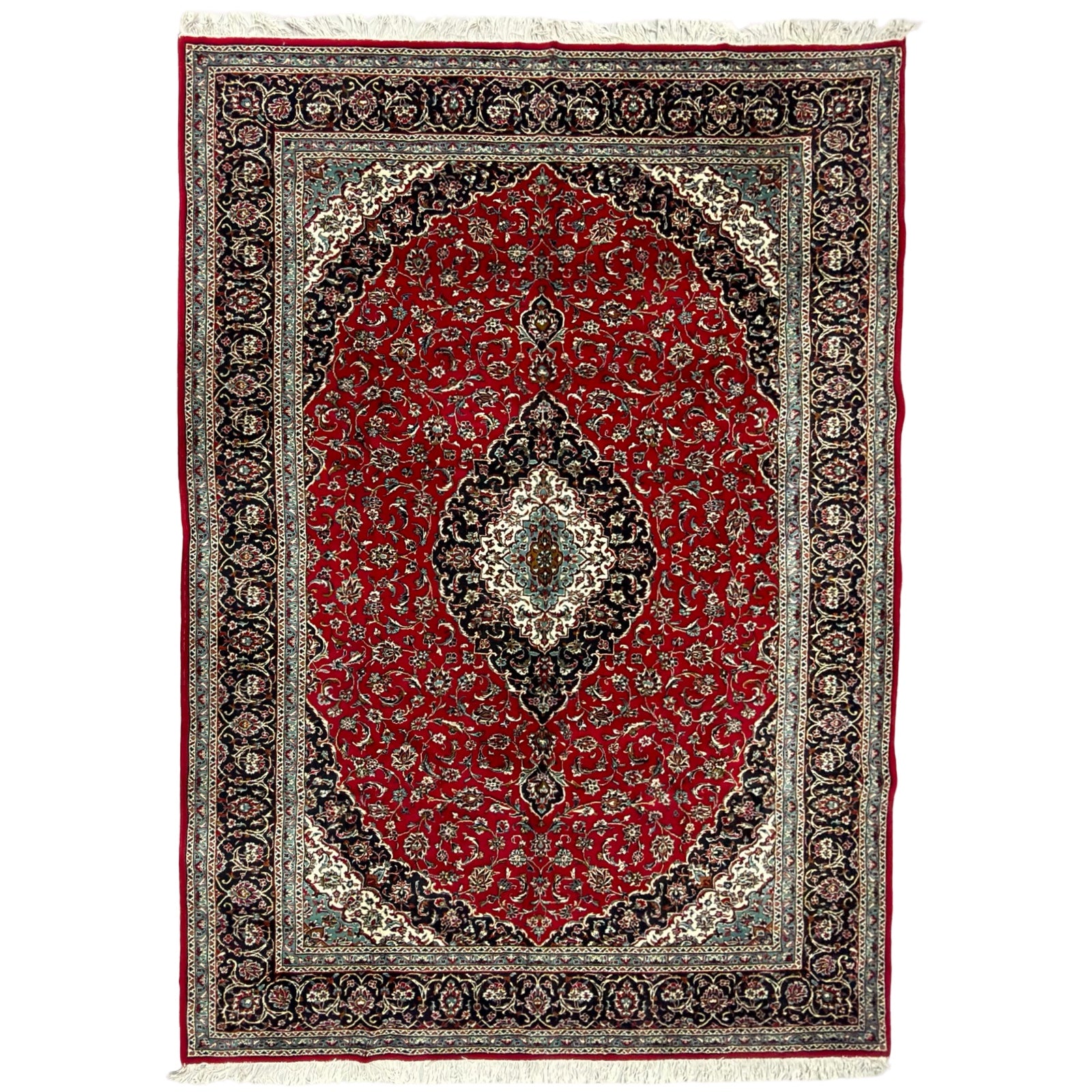 300 x 200 cm Persian Kashan Medallion Machine-Made Rug