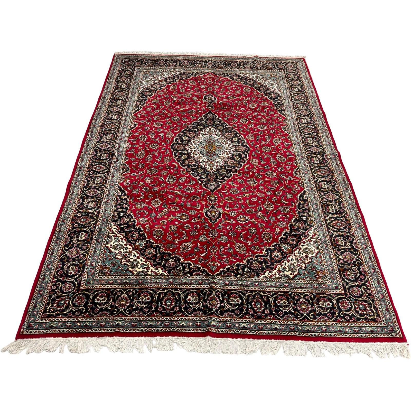 300 x 200 cm Persian Kashan Medallion Machine-Made Rug