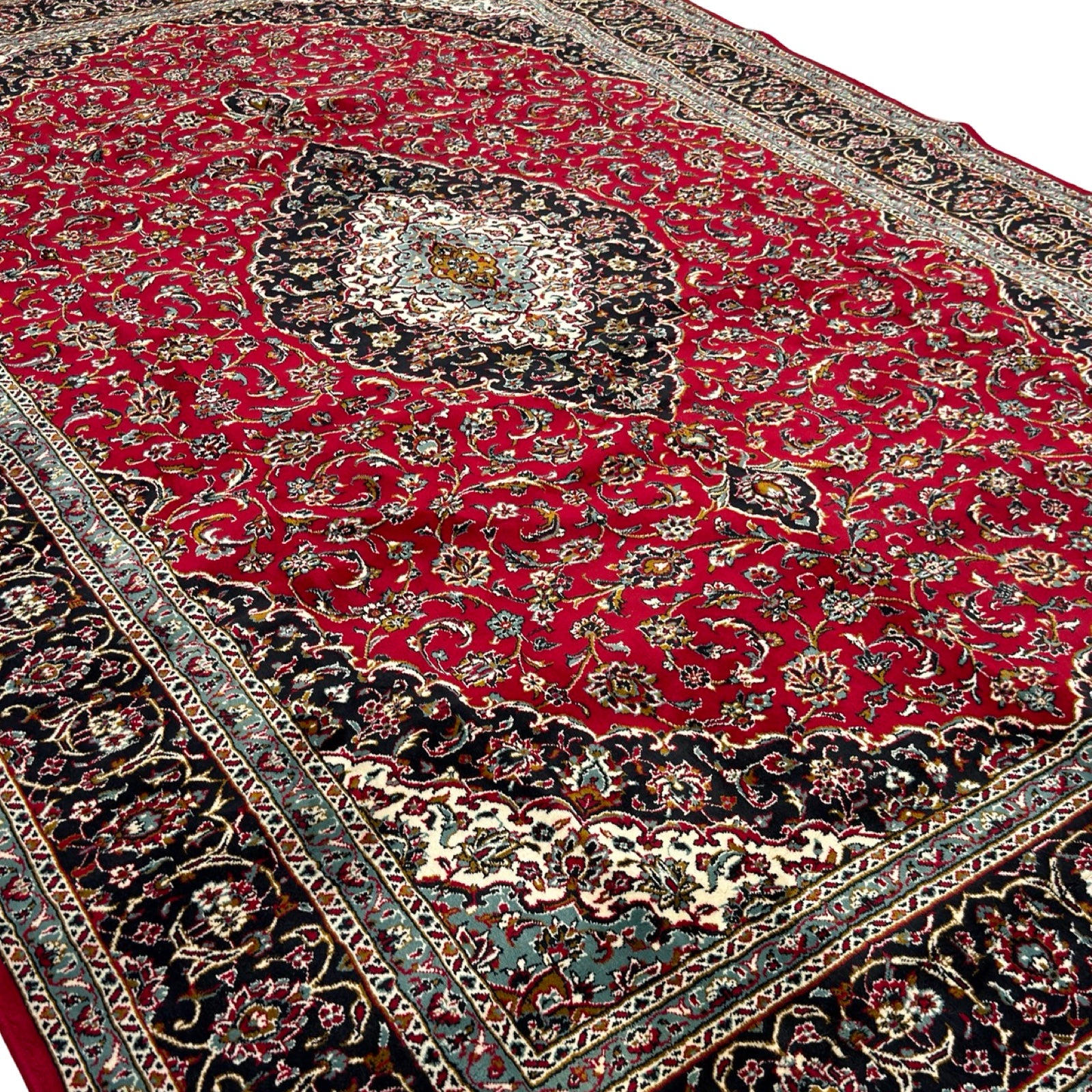 300 x 200 cm Persian Kashan Medallion Machine-Made Rug