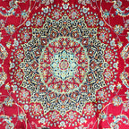 300 x 200 cm Persian Red Kashan Rug, Floral Medallion