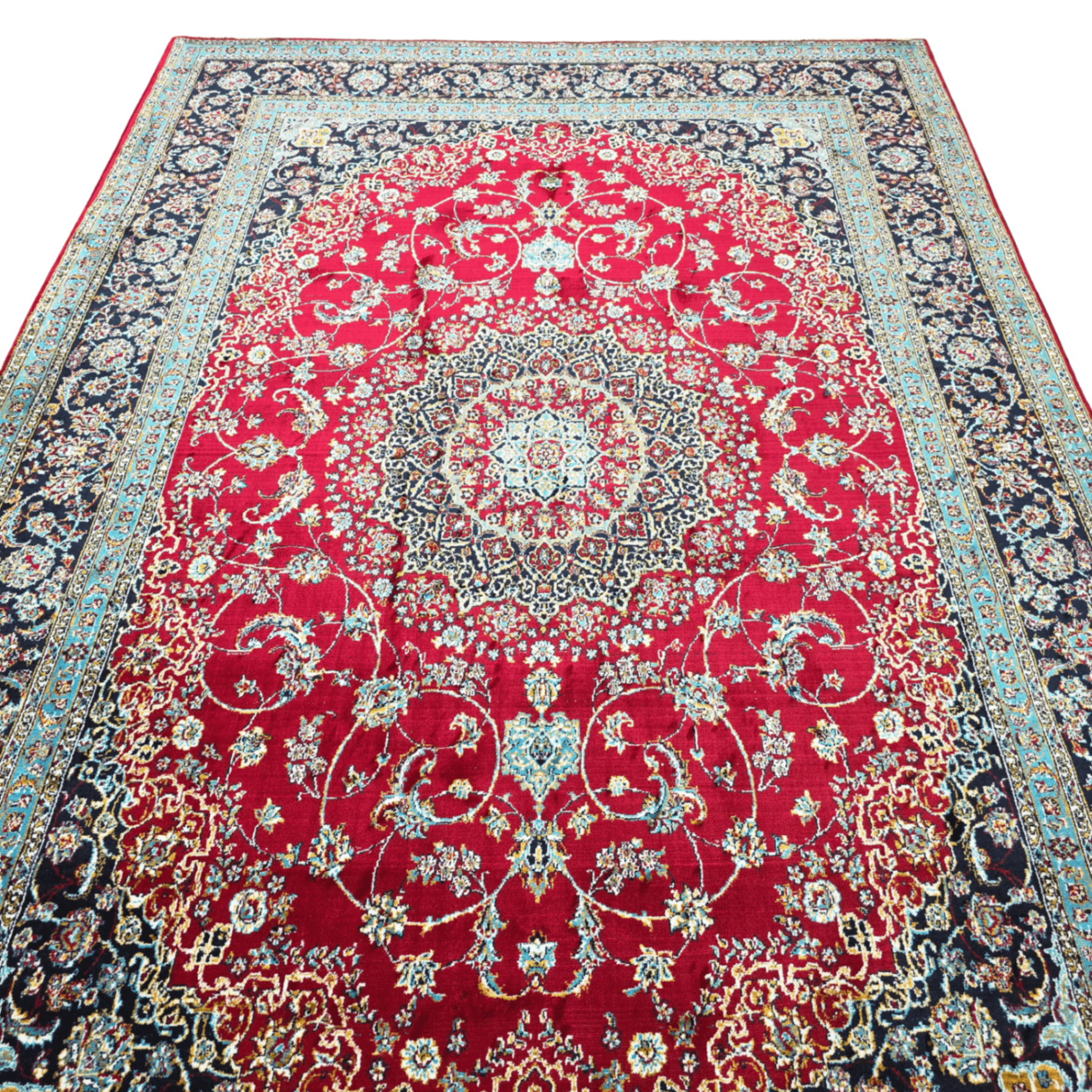 300 x 200 cm Persian Red Kashan Rug, Floral Medallion