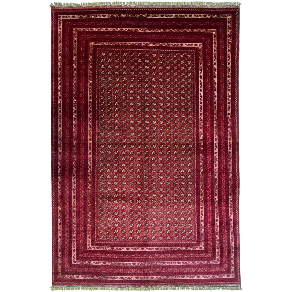300 x 200 cm Hand-Knotted Afghan Khoja Roshnai Geometric Rug