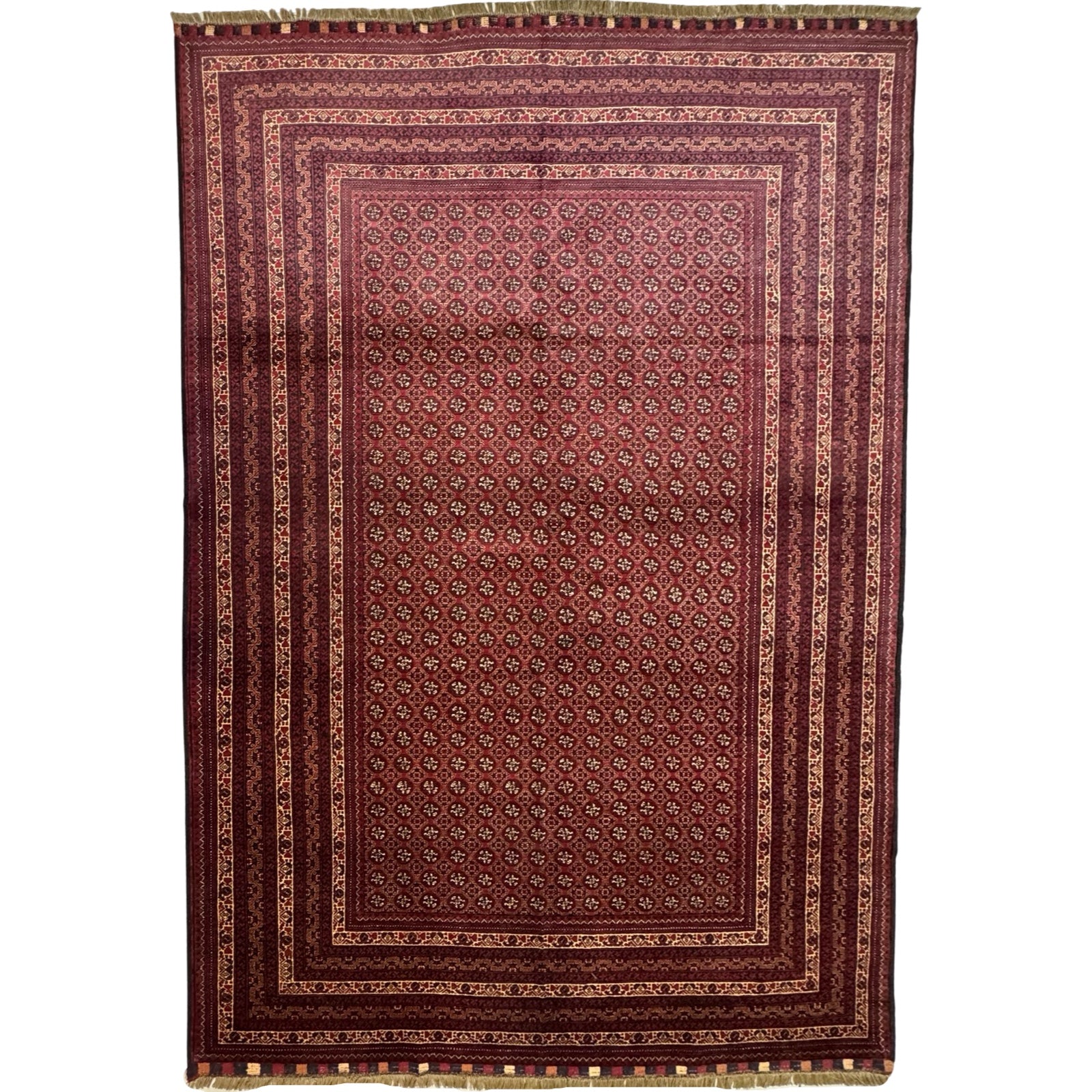 300 x 200 cm Hand-Knotted Afghan Khoja Roshnai Geometric Rug