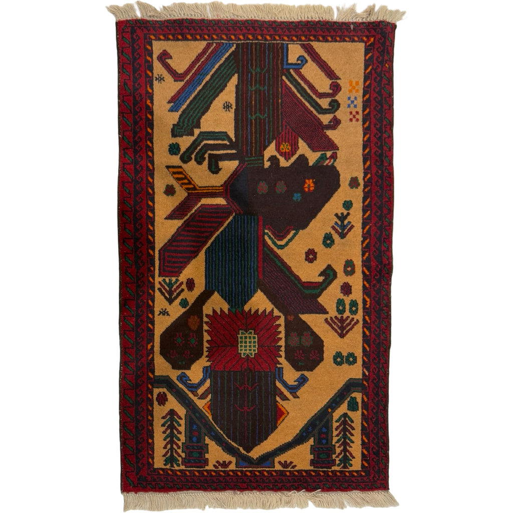 140 x 80 cm Hand Knotted Afghan Tribal Baluch Rug