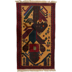 140 x 80 cm Hand Knotted Afghan Tribal Baluch Rug