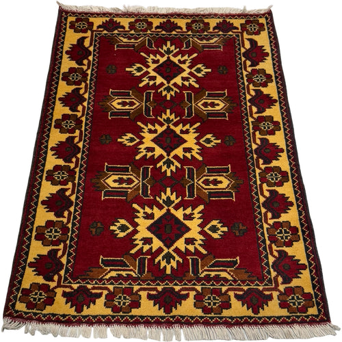 120 x 80 cm Hand Knotted Afghan Kazak Rug
