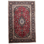 305 x 190 cm Hand-Knotted Persian Kashan Wool Rug