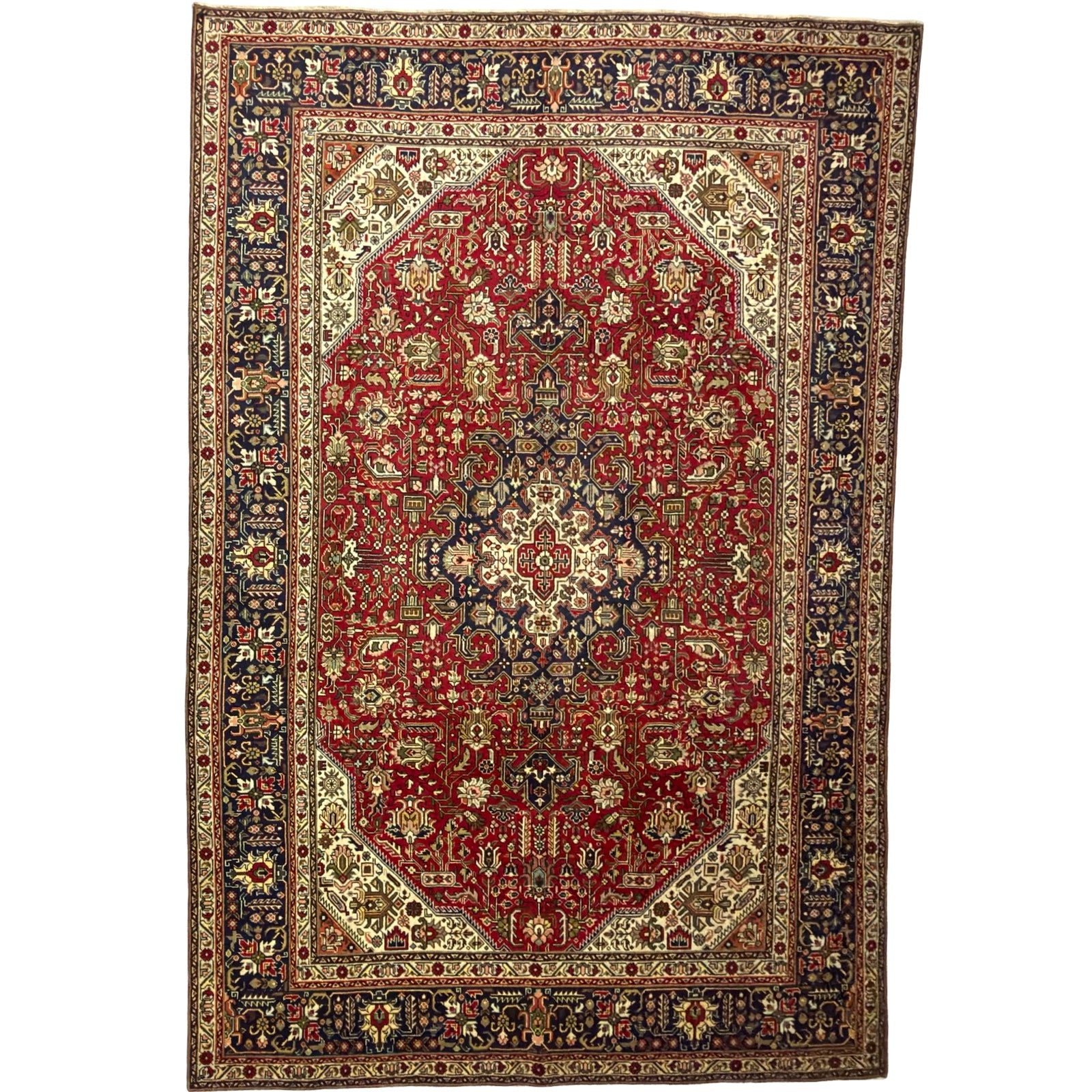 305 x 200 cm Hand-Knotted Persian Tabriz Geometric Rug