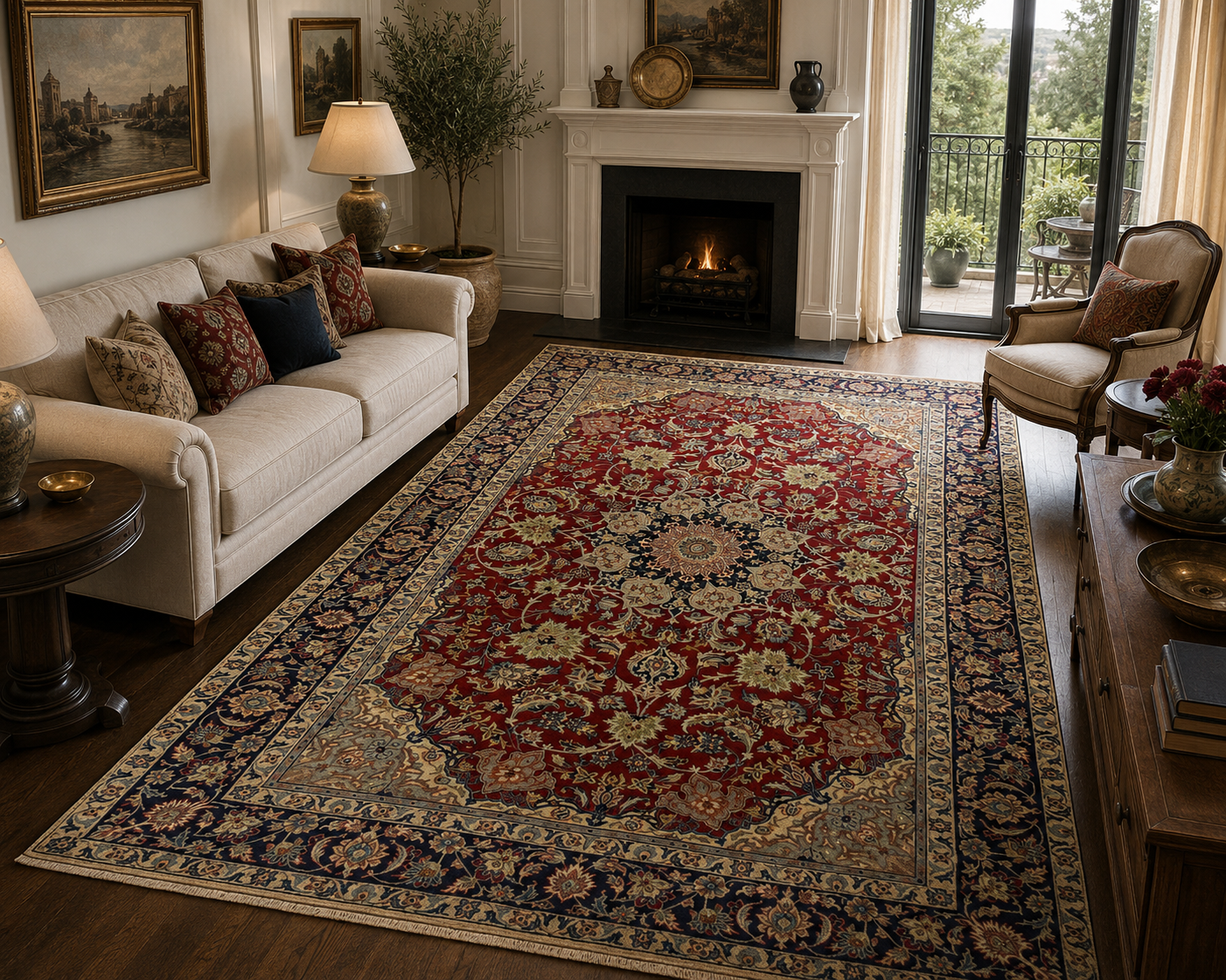 305 × 200 cm Persian Najafabad Hand-Knotted Rug