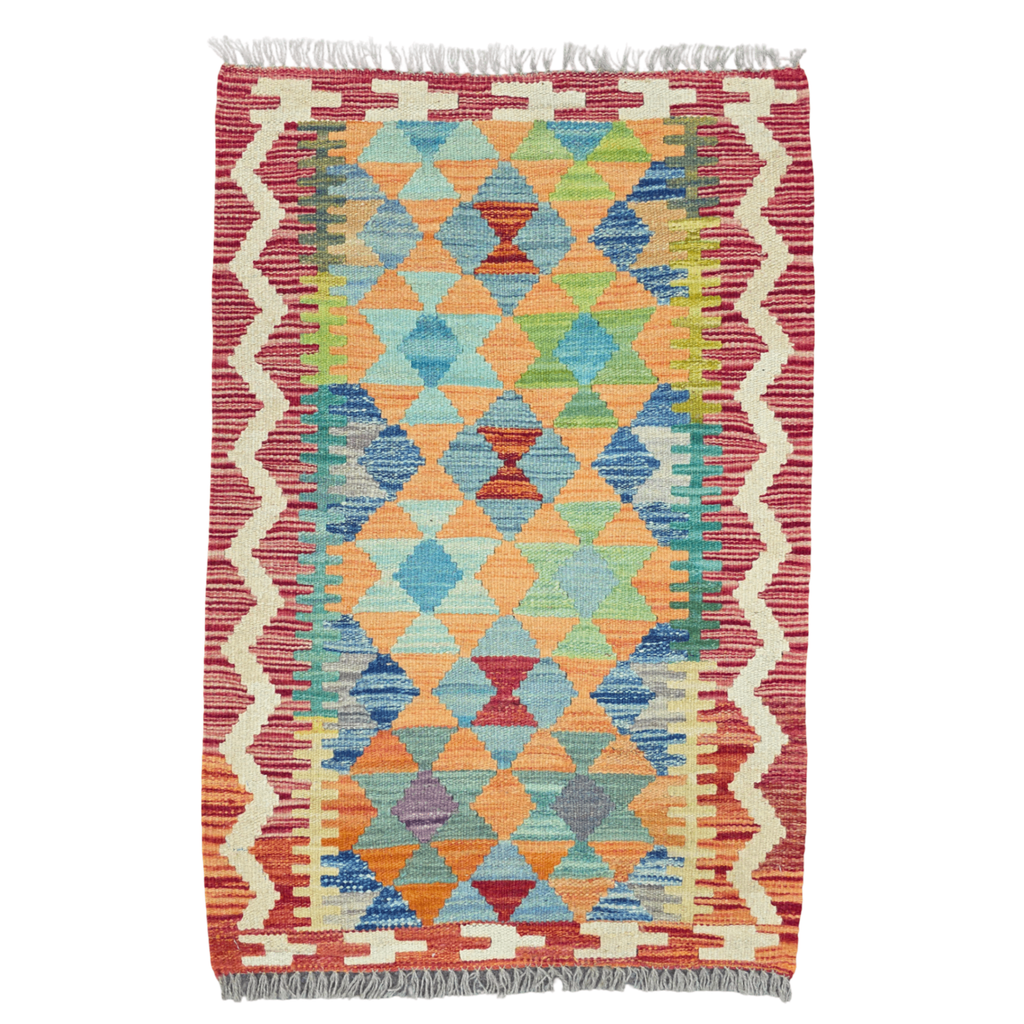90 x 60 cm Hand-Woven Afghan Kilim