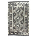 157 × 98 cm Hand-Woven Afghan Kilim Rug – Wool Flatweave