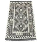 148 × 103 cm Hand-Woven Afghan Kilim Rug – Wool Flatweave